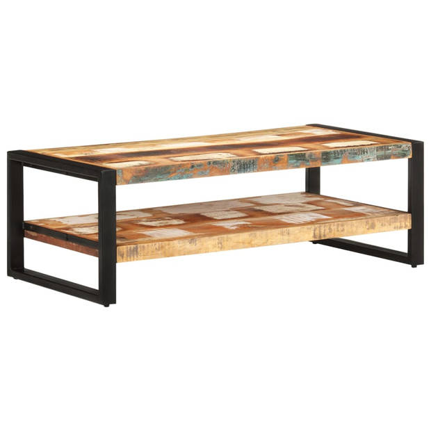 The Living Store Salontafel - Gerecycled hout - 120x60x40 cm - Meerkleurige afwerking