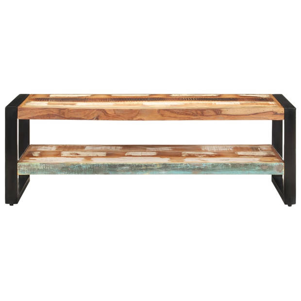 The Living Store Salontafel - Gerecycled hout - 120x60x40 cm - Meerkleurige afwerking