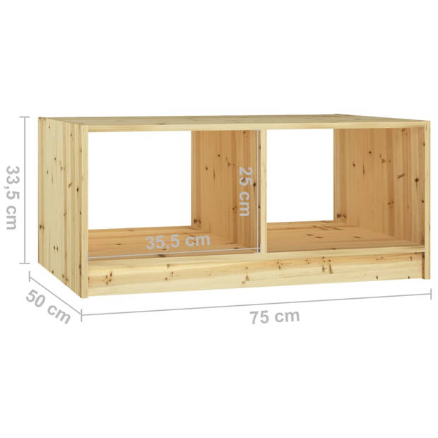 vidaXL Salontafel 75x50x33,5 cm massief vurenhout