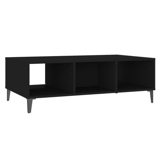 The Living Store Salontafel Industriële Stijl - 103.5 x 60 x 35 cm - Zwart