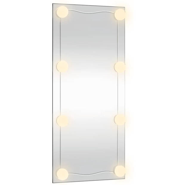 The Living Store Wandspiegel LED 50x100cm - Haken voor wandmontage - Heldere weerspiegeling - Verschillende kleurmodi -