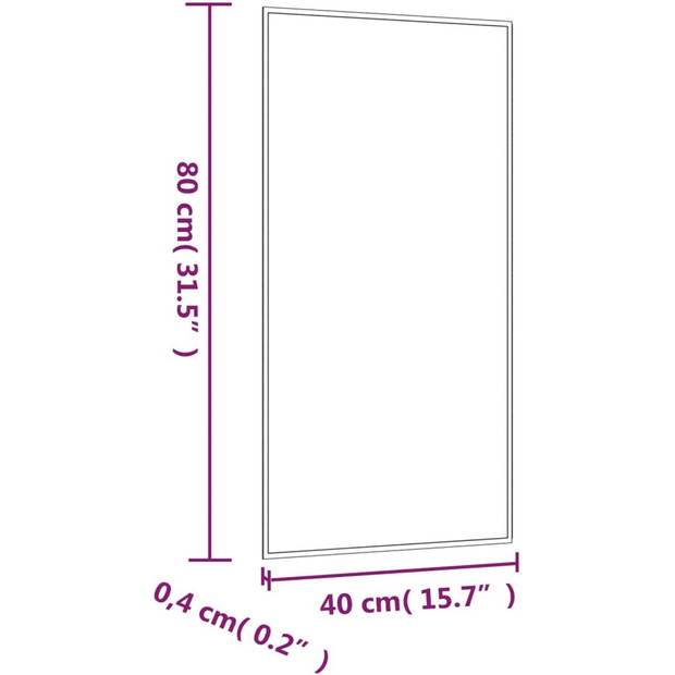 The Living Store Wandspiegel Klassiek - Wandgemonteerd - Duidelijke weerspiegeling - Veelzijdige toepassingen - 40 x 80