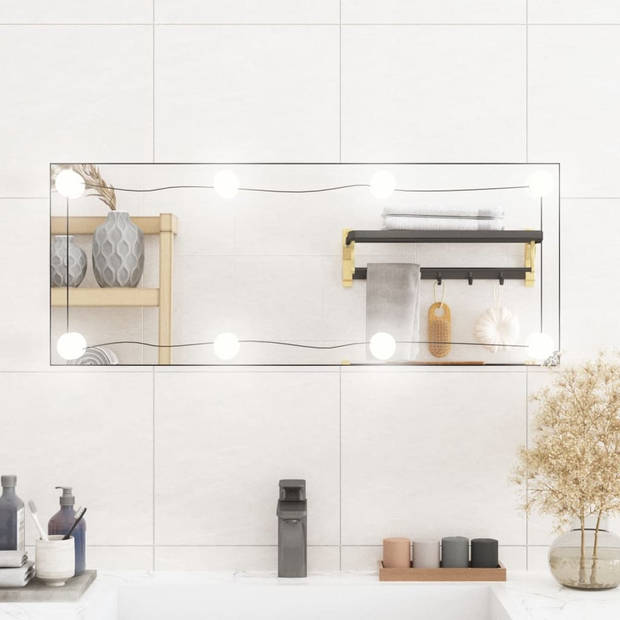 The Living Store Wandspiegel LED-verlichting - 30x80 cm - Duidelijke weerspiegeling - Verschillende kleurmodi - Handige