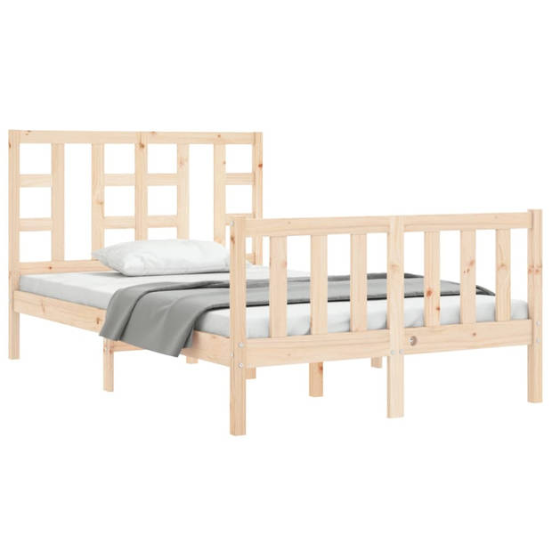 vidaXL Bedframe met hoofdbord massief hout