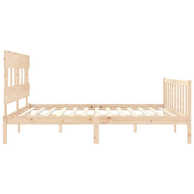 vidaXL Bedframe met hoofdbord massief hout 200x200 cm