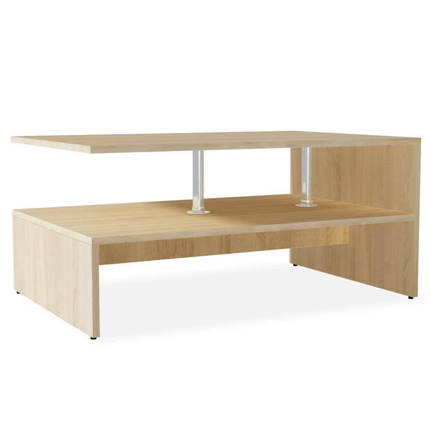 The Living Store Salontafel Modern Eiken - 90 x 59 x 42 cm - Stabiel en Duurzaam