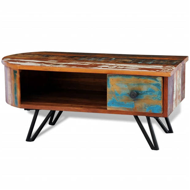 The Living Store Salontafel Exotisch Gerecycled Hout - 80 x 40 x 35 cm - Uniek en Origineel