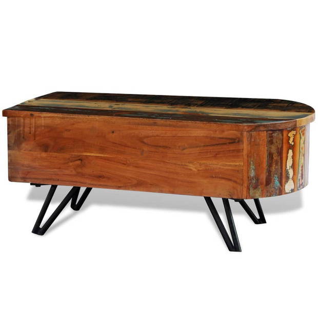 The Living Store Salontafel Exotisch Gerecycled Hout - 80 x 40 x 35 cm - Uniek en Origineel