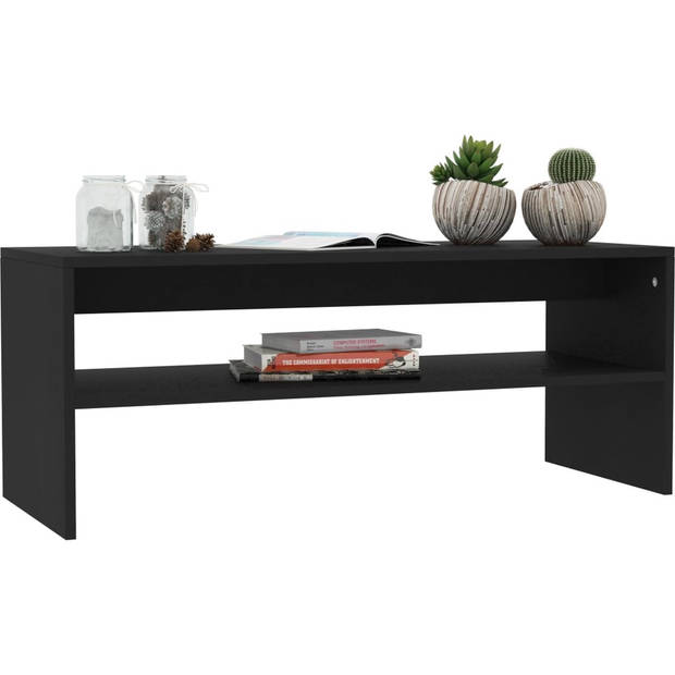 The Living Store Salontafel Scandinavische Stijl - 100x40x40cm - Zwart Hout