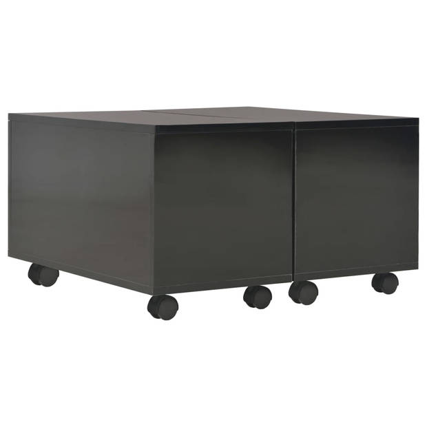 The Living Store Salontafel - Hoogglans - 60 x 60 x 35 cm - Verlengbaar