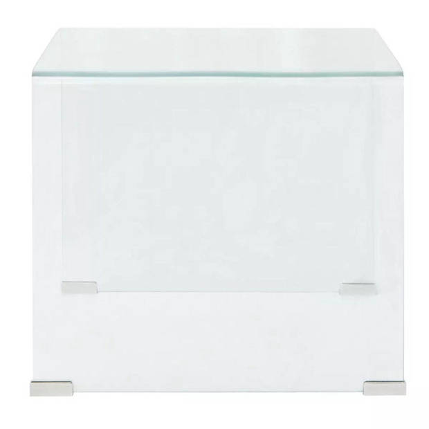 The Living Store Salontafel Gehard Veiligheidsglas - 49.5 x 50 x 45 cm - Transparant