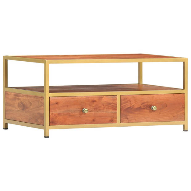 The Living Store Salontafel Hout - 90x50x40cm - Honingbruine afwerking