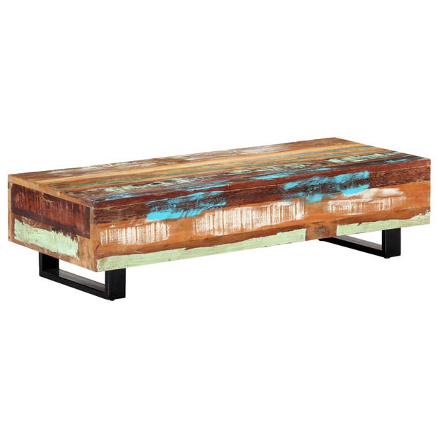 The Living Store Salontafel - Massief gerecycled hout - 120 x 50 x 30 cm - Kleurrijk