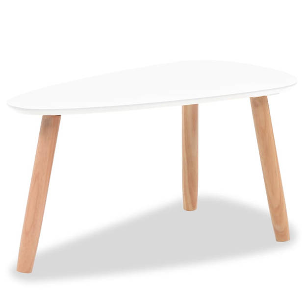 The Living Store Salontafel Set - Scandinavische Stijl - Wit - Grenenhout - MDF - 100x50x40cm - 70x34.5x35cm