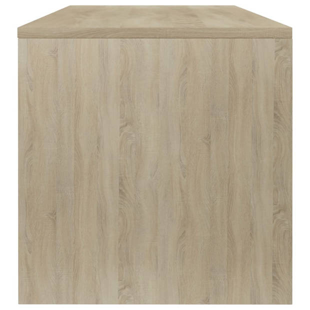 The Living Store Salontafel Scandinavisch - 100 x 40 x 40 cm - met schap - Sonoma eiken