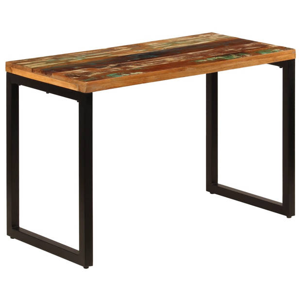 The Living Store Keukentafel - Massief gerecycled hout - 115 x 55 x 76 cm - Staal