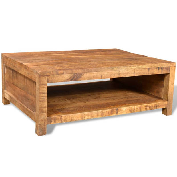 The Living Store Salontafel Antieke Stijl - Hout - 80x60x30 cm - Met opslag