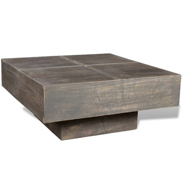 The Living Store Houten Salontafel Retro - Vierkant 68x68x30cm - Massief Mango