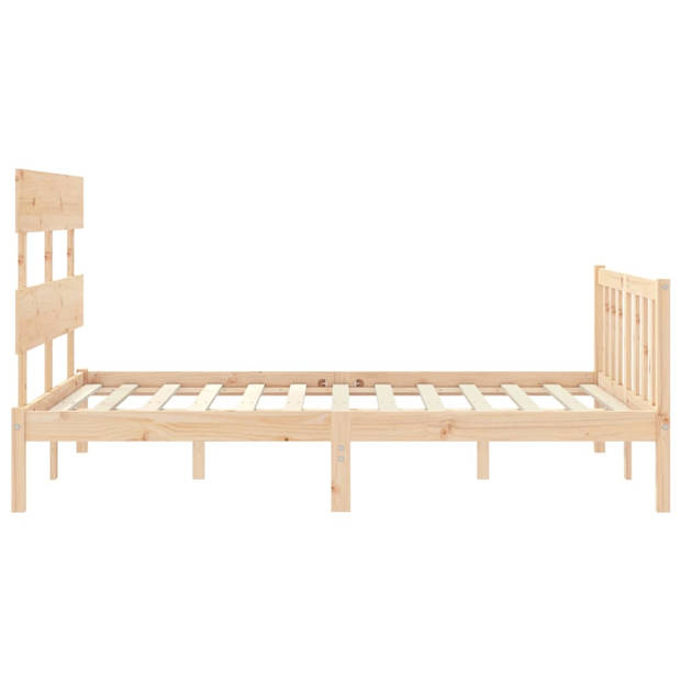 vidaXL Bedframe met hoofdbord massief hout