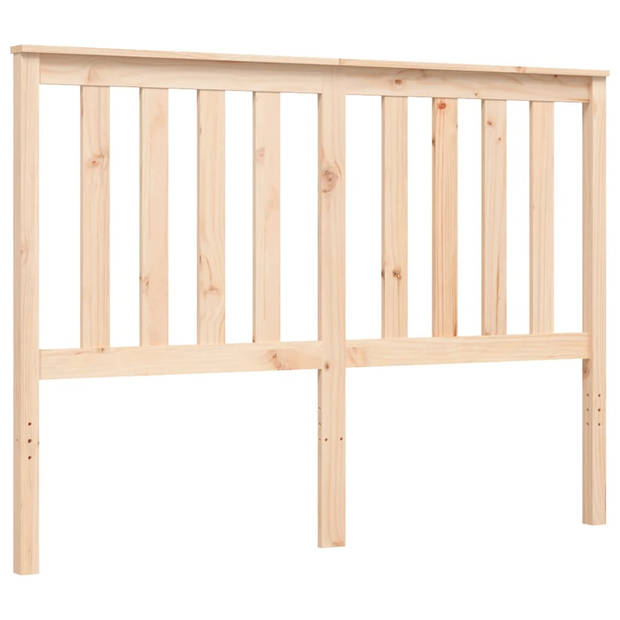 vidaXL Bedframe met hoofdbord massief hout 140x200 cm