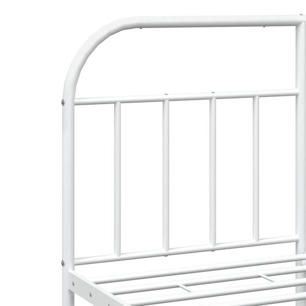 vidaXL Bedframe met hoofdbord metaal wit 160x200 cm