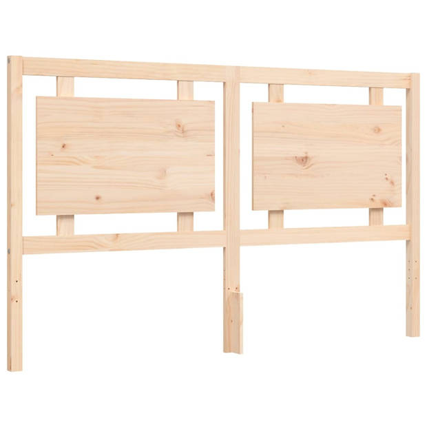 vidaXL Bedframe met hoofdbord massief hout