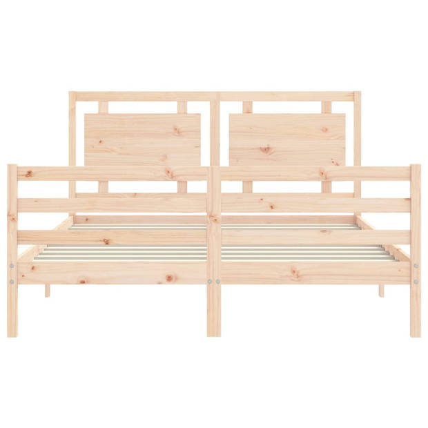 vidaXL Bedframe met hoofdbord massief hout