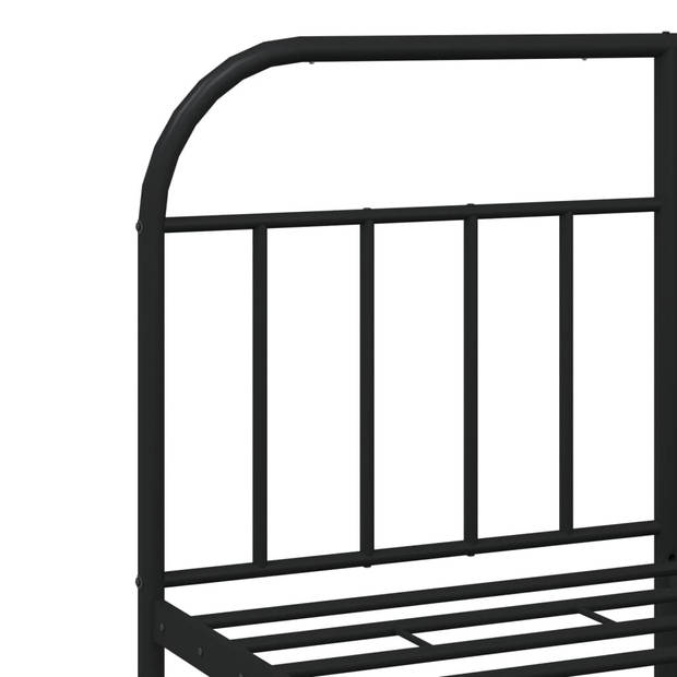 vidaXL Bedframe met hoofdbord metaal zwart 140x190 cm