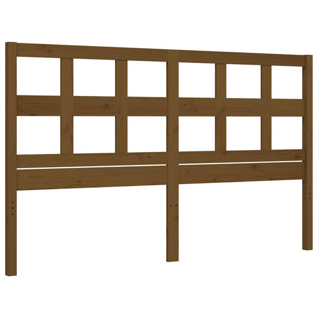 vidaXL Bedframe met hoofdbord massief hout honingbruin