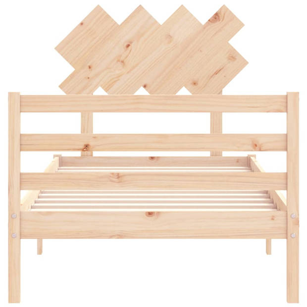 vidaXL Bedframe met hoofdbord massief hout