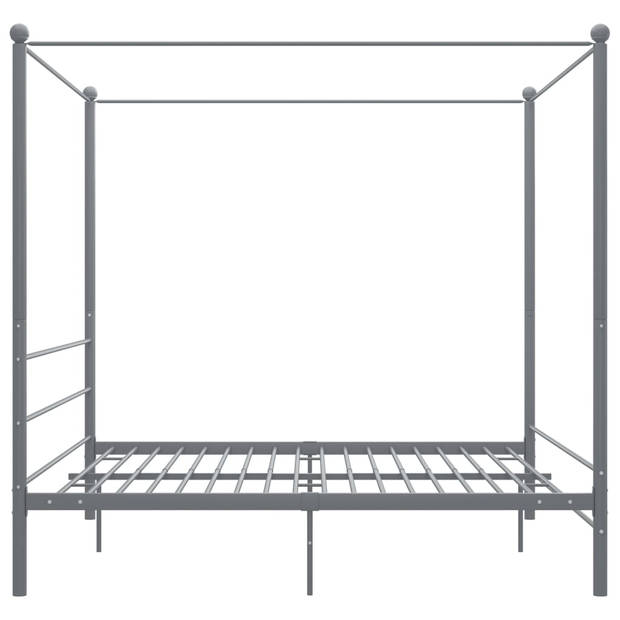 vidaXL Hemelbedframe metaal grijs 200x200 cm