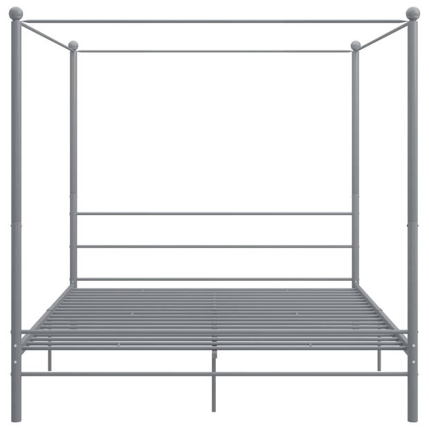 vidaXL Hemelbedframe metaal grijs 200x200 cm