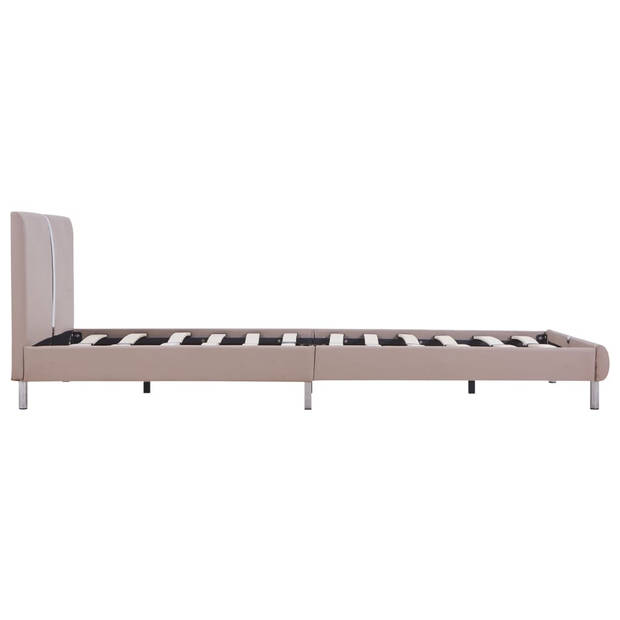 vidaXL Bedframe kunstleer cappuccino 140x200 cm