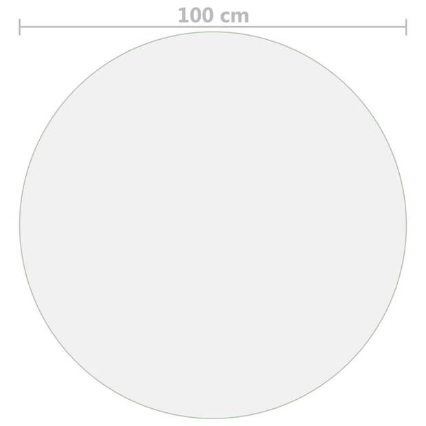 The Living Store meubelbeschermfolie - ronde - transparant PVC - 100 cm diameter - 2 mm dikte