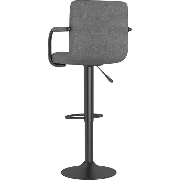 The Living Store Barkrukken - Barstoelen - 48 x 47 x (90 - 111) cm - Lichtgrijs - Zwart Staal