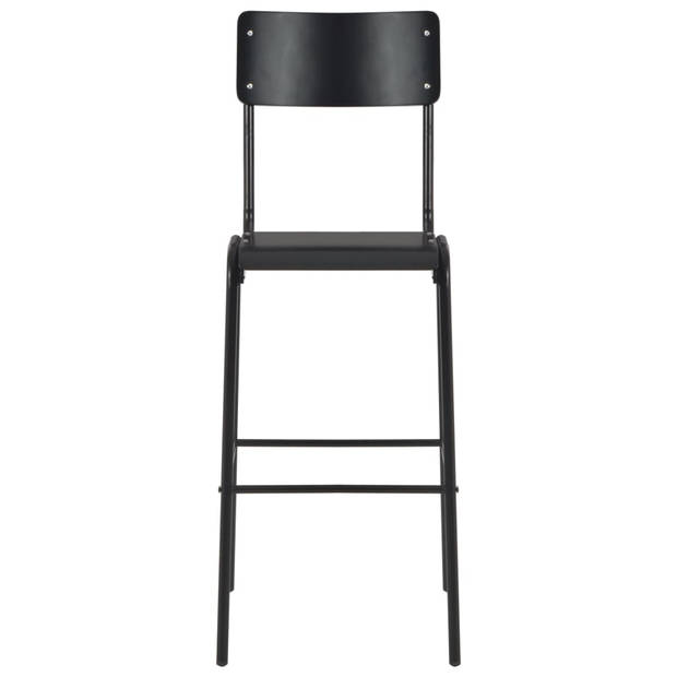 The Living Store Barstoelen - 2-Delige - Zwart - 41.5 x 59 x 116.5 cm - Stapelbaar