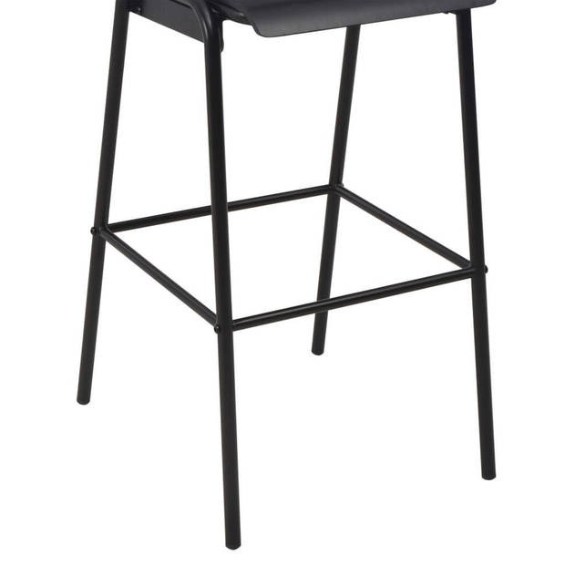 The Living Store Barstoelen - 2-Delige - Zwart - 41.5 x 59 x 116.5 cm - Stapelbaar