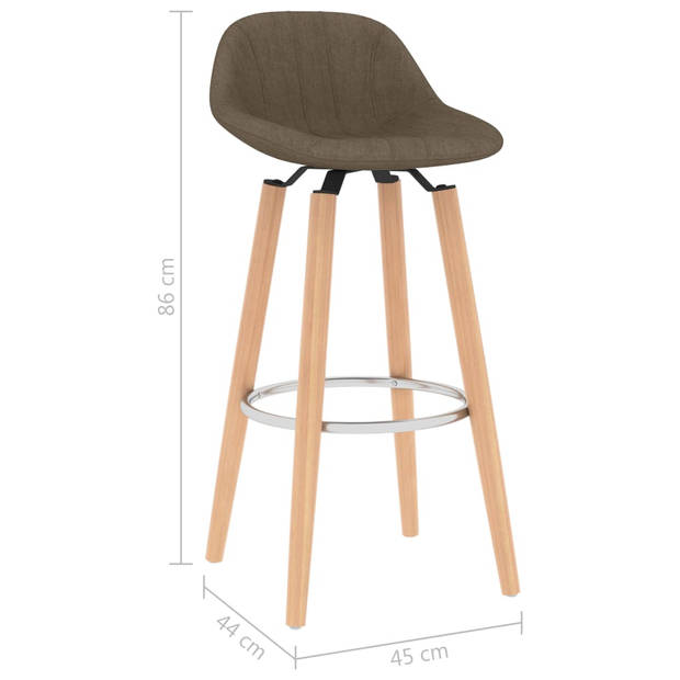 The Living Store Barstoelen - naam - Barstoelen - 45 x 44 x 86 cm - Bruin