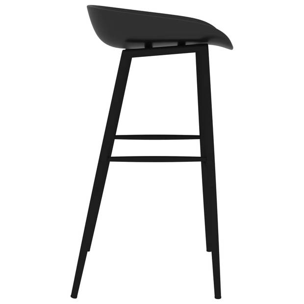 The Living Store Barstoelen - Set van 4 - PP en metaal - 48x47.5x95.5 cm - zwart
