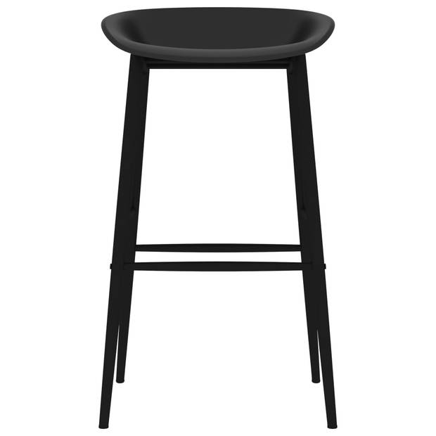 The Living Store Barstoelen - Set van 4 - PP en metaal - 48x47.5x95.5 cm - zwart
