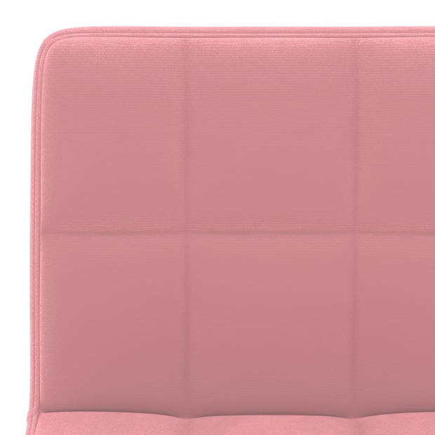 The Living Store Barkruk Roze Fluweel - 40x47x(90-111)cm - 360 graden draaibaar