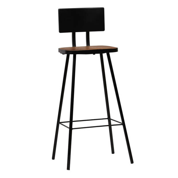 The Living Store Barstoelen - Massief gerecycled hout - 45 x 36 x 99 cm - Industriële stijl
