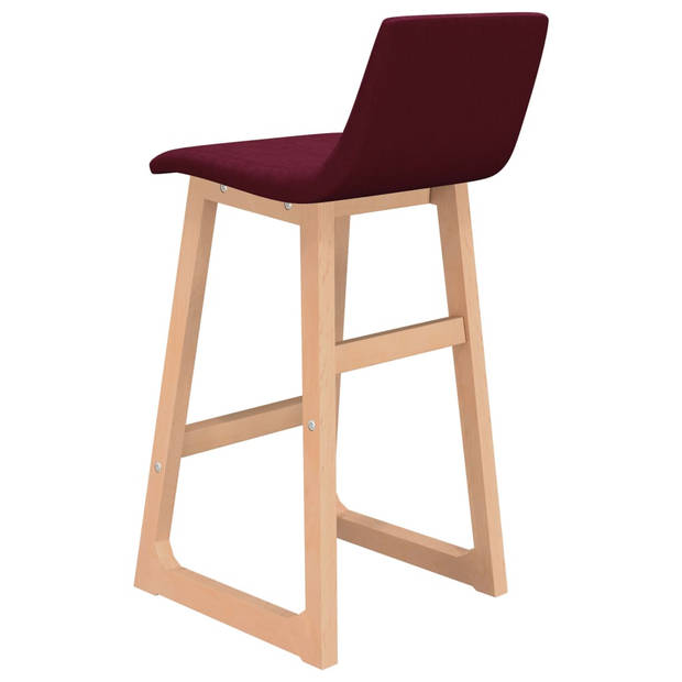 The Living Store Barkrukken - Geniet - Barstoelen - 38x45x85cm - Wijnrood