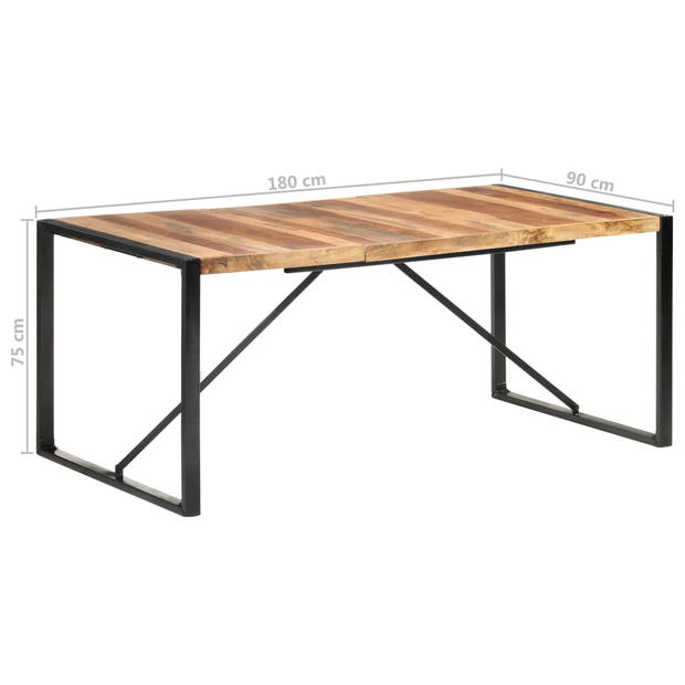 vidaXL Eettafel 180x90x75 cm massief hout met sheesham afwerking