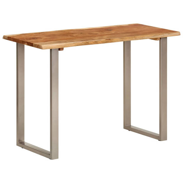 The Living Store Houten Eettafel - Massief Acaciahout - Industriële Tafel - 110 x 50 x 76 cm