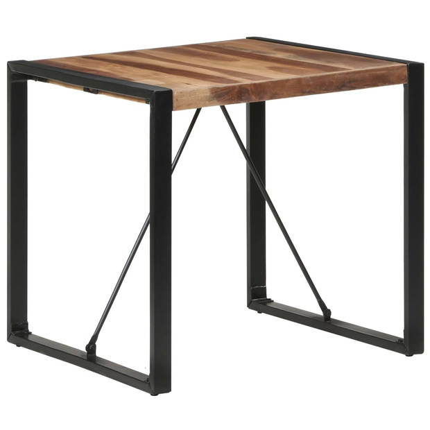 The Living Store Eettafel 80x80x75 cm massief hout met sheesham afwerking - Tafel