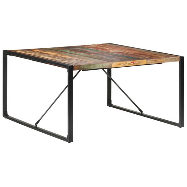 vidaXL Eettafel 140x140x75 cm massief gerecycled hout