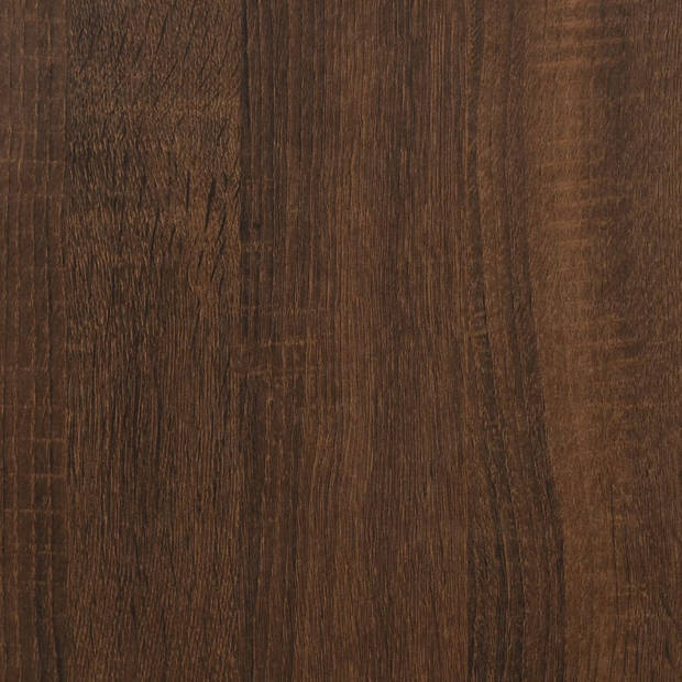 vidaXL Salontafel 80x50x40 cm bewerkt hout en ijzer bruin eikenkleur