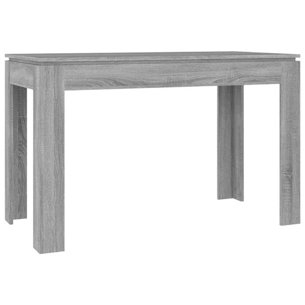 The Living Store Eettafel Grijs Sonoma Eiken 120x60x76 cm - Bewerkt hout met strakke lijnen