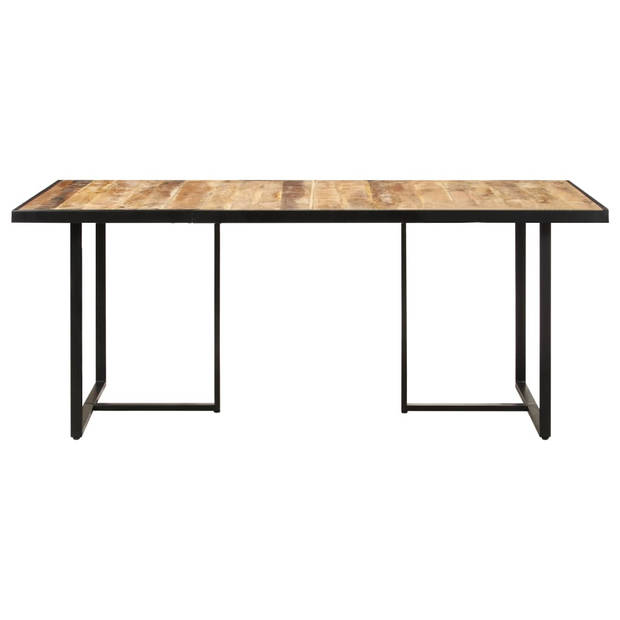 The Living Store Industriële Houten Eettafel - 160 x 80 x 76 cm - Massief Mangohout